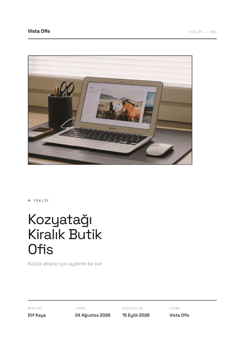 Minimal tema — butik ofis kapağı