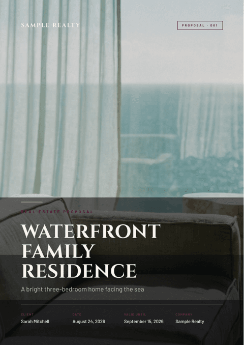 Cinematic-theme office lease proposal cover