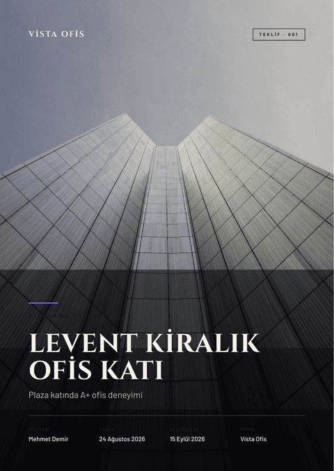 Sinematik temalı kiralık ofis katı teklif kapağı